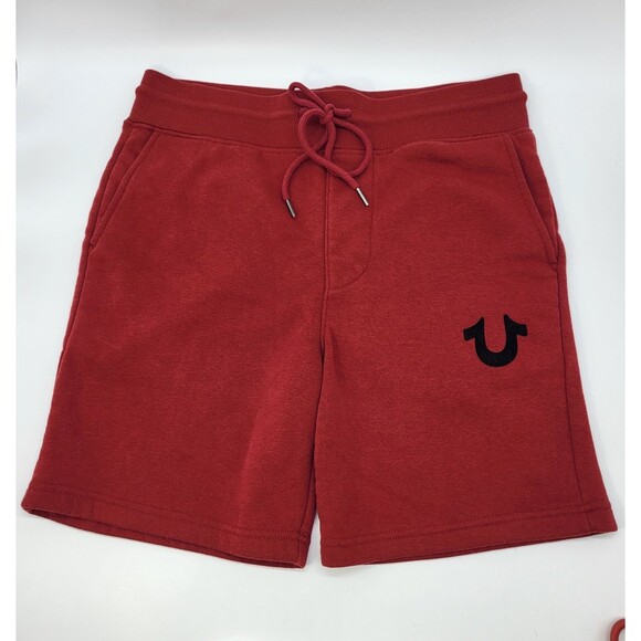 True Religion Brand Jeans Sweat Shorts Red Lounge Athleisure Wear Men’s Small - Picture 1 of 9